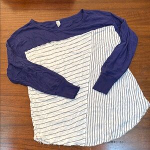 Anthropologie Daily Practice striped tunic top size L